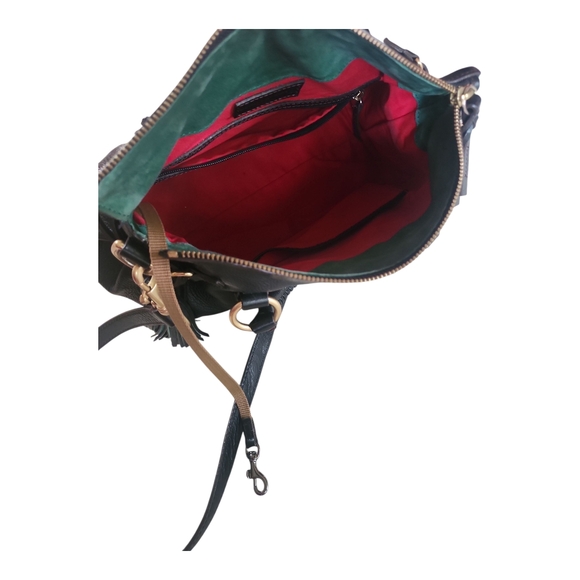 Dooney & Bourke Florentine Black Leather Satchel Crossbody Shoulder Bag - Picture 10 of 16